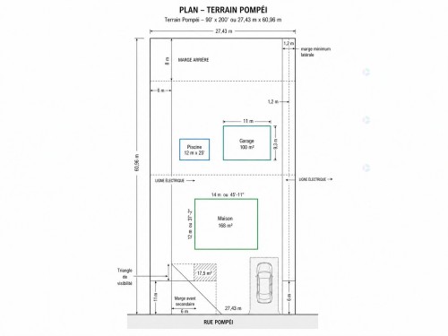 Plan (croquis) - Rue Pompéi, Mascouche, QC 