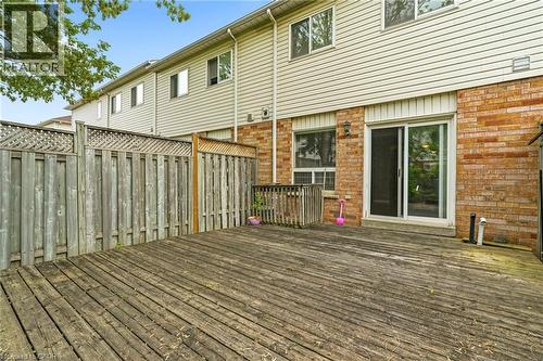 Expansive wood-finish deck with privacy fencing - 4413 Peter Drive, Burlington, ON 
