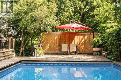131 Chedoke Avenue, Hamilton, ON - Outdoor With In Ground Pool With Deck Patio Veranda With Backyard