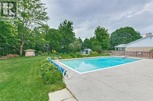 Inground Pool - 33 Tyrell Street, Simcoe, ON - Outdoor With In Ground Pool With Backyard