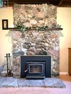Classic Woodburning Stone Fireplace - 