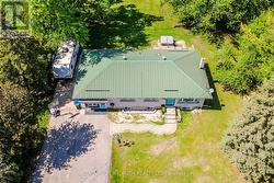 Aerial view of metal roof. - 