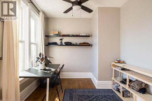 Bright and versatile space ideal for a home office, featuring lovely open views overlooking Queen Street. - 270 Queen Street S, Hamilton, ON 