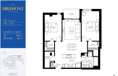 Plan (croquis) - 304-6095 Boul. Gouin O., Montréal (Ahuntsic-Cartierville), QC 