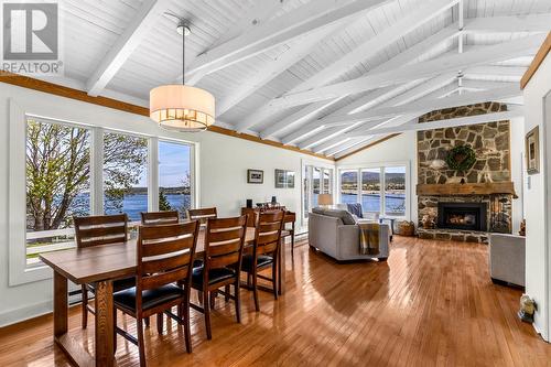61 Northside Road, Holyrood, NL - Indoor Photo Showing Dining Room With Fireplace