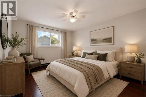 Primary Bedroom (Virtually Staged) - 550 Parkview Crescent, Cambridge, ON 