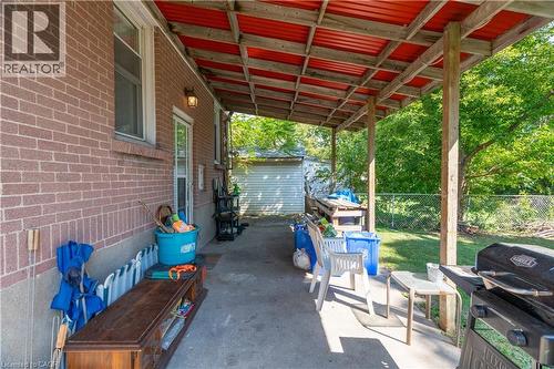 Back covered porch/ rear & lower level entrance - 1519 Howland Avenue, London, ON 