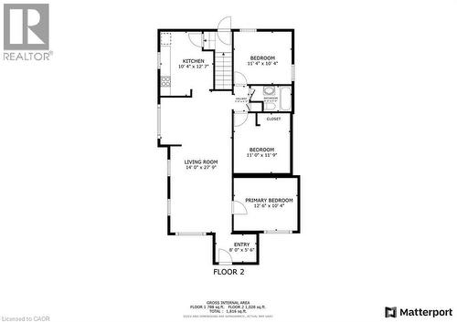 Floor plan of main floor - 1519 Howland Avenue, London, ON 
