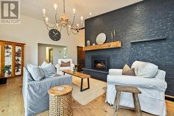 Stunning floor-to-ceiling stone fireplace - 