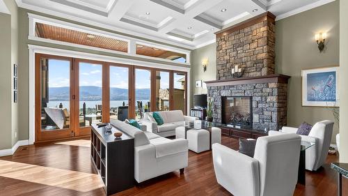 726 Marin Crescent, Kelowna, BC - Indoor Photo Showing Living Room With Fireplace