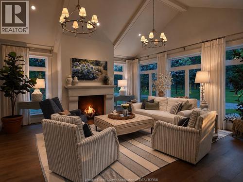 256 Pentilly Road, Tecumseh, ON - Indoor Photo Showing Living Room With Fireplace