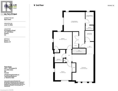 Second Floor - 615 Hepburn Road, Milton, ON 