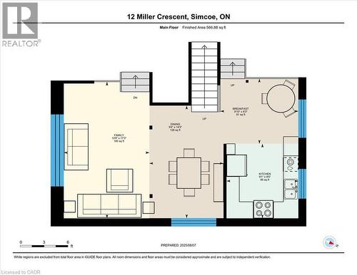 2nd level floor plan. - 12 Miller Crescent, Simcoe, ON 