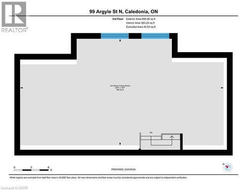 Third Floor Plan Family Room - 99 Argyle Street N, Caledonia, ON 