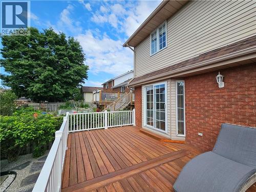 Newly stained multi-tier deck - 120 Lynndale Road, Simcoe, ON 