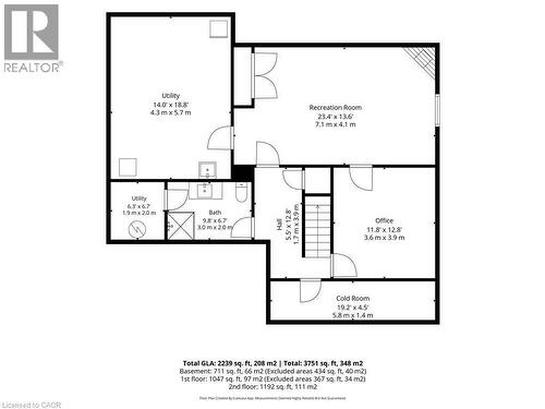 Floor plan - Basement - 120 Lynndale Road, Simcoe, ON 