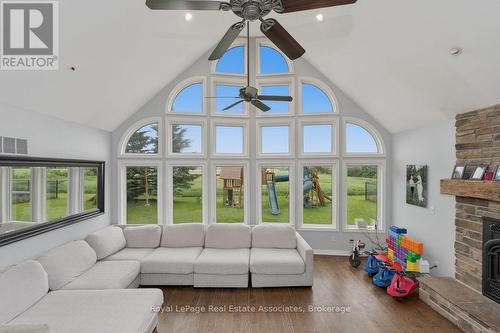 6-7 - 321311 Concession Road, East Luther Grand Valley, ON - Indoor Photo Showing Living Room With Fireplace