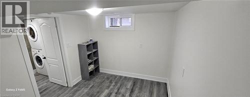 Finished room featuring wood-finish flooring and a window - 134 E Bridgeport Road E Unit# Lower, Waterloo, ON 