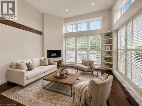 Virtually Shaged - 6115 Guelph Line, Burlington, ON - Indoor Photo Showing Living Room With Fireplace