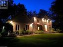 Exterior elevation featuring brick and stone masonry, multiple gables, and a prominent entry - 271 Windham Rd 14, Simcoe, ON 