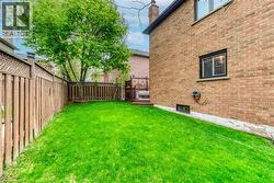 Expansive green lawn framed by a wooden fence, featuring a mature tree - 