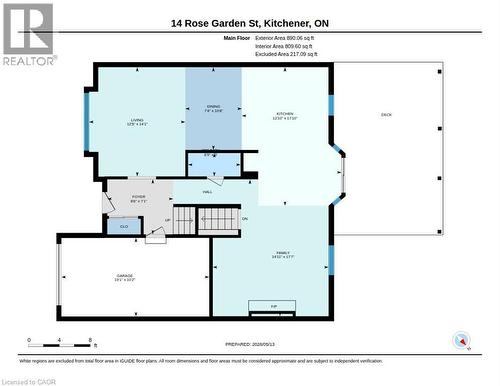 Main Floor layout - 14 Rose Garden Street, Kitchener, ON - Other
