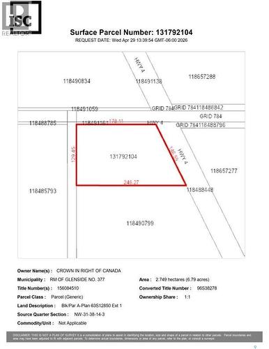Rm Of Glenside 6.79 Acres, Glenside Rm No. 377, SK 