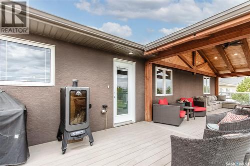 212 Iron Bridge Drive, Moose Jaw, SK - Outdoor With Deck Patio Veranda With Exterior