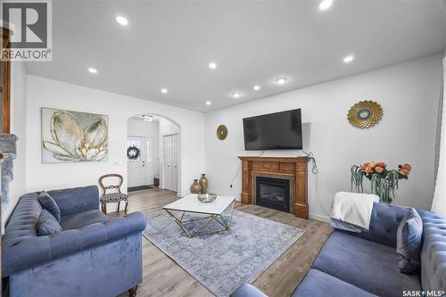 222 Stepney Crescent, Saskatoon, SK - Indoor Photo Showing Living Room With Fireplace