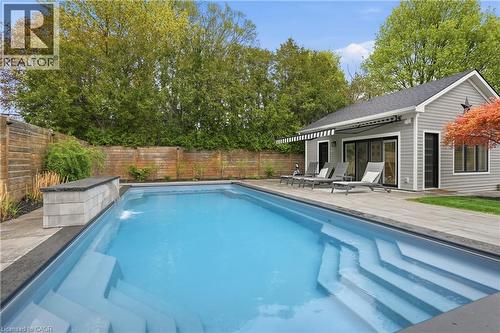 735 George Street, Burlington, ON - Outdoor With In Ground Pool With Deck Patio Veranda With Backyard