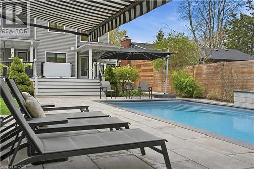735 George Street, Burlington, ON - Outdoor With In Ground Pool With Deck Patio Veranda
