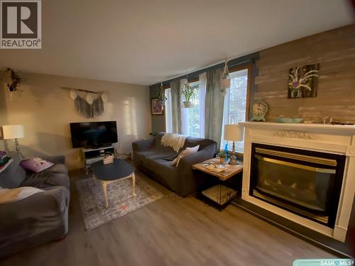 515 Springs Avenue, Springside, SK - Indoor Photo Showing Living Room With Fireplace
