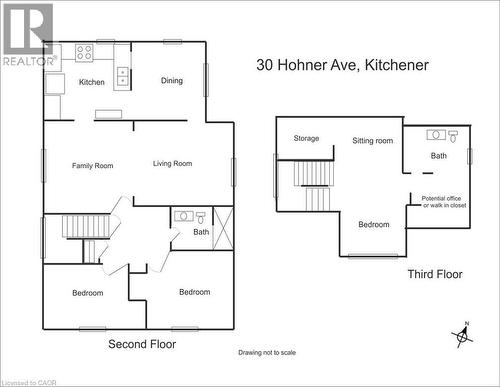 Floor plan second and Third floor - 30 Hohner Avenue, Kitchener, ON - Other
