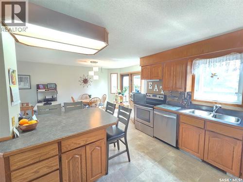 509 Carlyle Avenue, Carlyle, SK - Indoor Photo Showing Kitchen With Double Sink