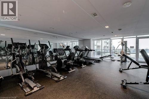 Gym has Lake Views - 16 Concord Place Unit# 123, Grimsby, ON - Indoor Photo Showing Gym Room