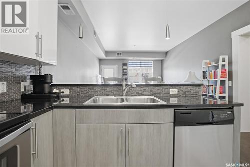 206 2255 Angus Street, Regina, SK - Indoor Photo Showing Kitchen With Double Sink