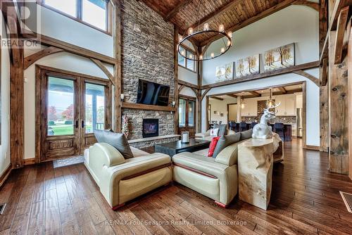 9 Windrose Valley Boulevard, Clearview, ON - Indoor Photo Showing Living Room With Fireplace