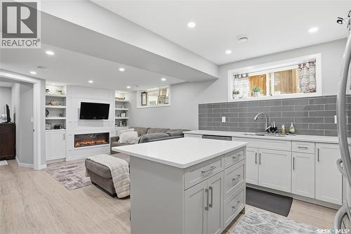 416 Golden Willow Way, Warman, SK - Indoor With Fireplace