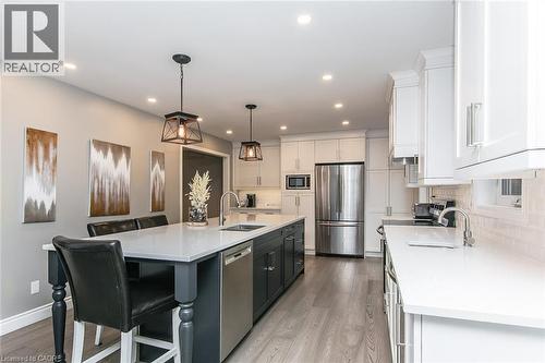 Island with double sink - 1774 Old Mill Road, Kitchener, ON - Indoor Photo Showing Kitchen With Upgraded Kitchen