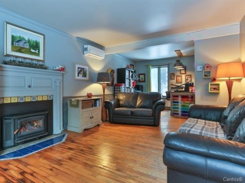 Salon - 75 6E Rang, Mont-Saint-Grégoire, QC - Indoor Photo Showing Living Room With Fireplace