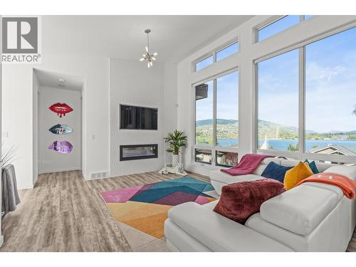7938 Graystone Drive, Coldstream, BC - Indoor Photo Showing Living Room With Fireplace