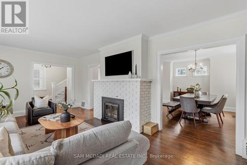 Living - 1296 Clarkson Road N, Mississauga, ON - Indoor Photo Showing Living Room With Fireplace