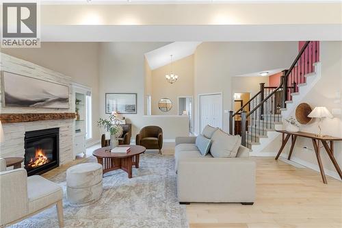 227 Chestnut Hill Crescent, Kitchener, ON - Indoor Photo Showing Living Room With Fireplace