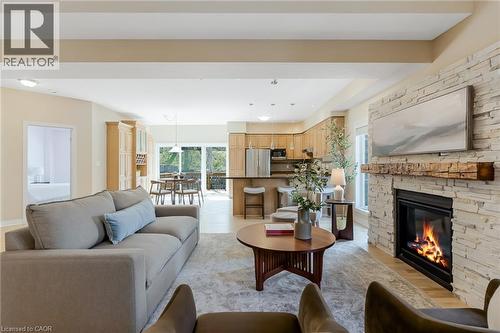 227 Chestnut Hill Crescent, Kitchener, ON - Indoor Photo Showing Living Room With Fireplace