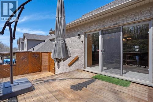 Expansive wooden deck featuring horizontal planking and a privacy fence - 227 Chestnut Hill Crescent, Kitchener, ON - Outdoor With Exterior