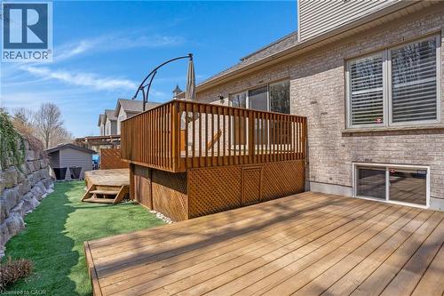 Multi-level wood deck featuring a lattice skirt, providing ample outdoor living space - 227 Chestnut Hill Crescent, Kitchener, ON - Outdoor With Deck Patio Veranda With Exterior