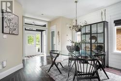 Dining area with shiplap feature wall - 