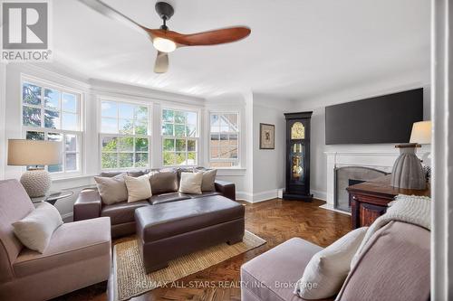 Second Floor Den W/ Gas Fireplace and Herringbone - 30 Edgewood Crescent, Toronto, ON 