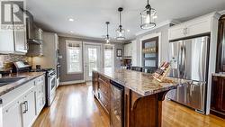 8-foot kitchen island with wine fridge. - 