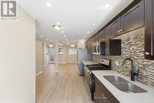 Main Floor Kitchen/Dining & Living areas - 309 Cope Street, Hamilton, ON - Indoor Photo Showing Kitchen With Double Sink